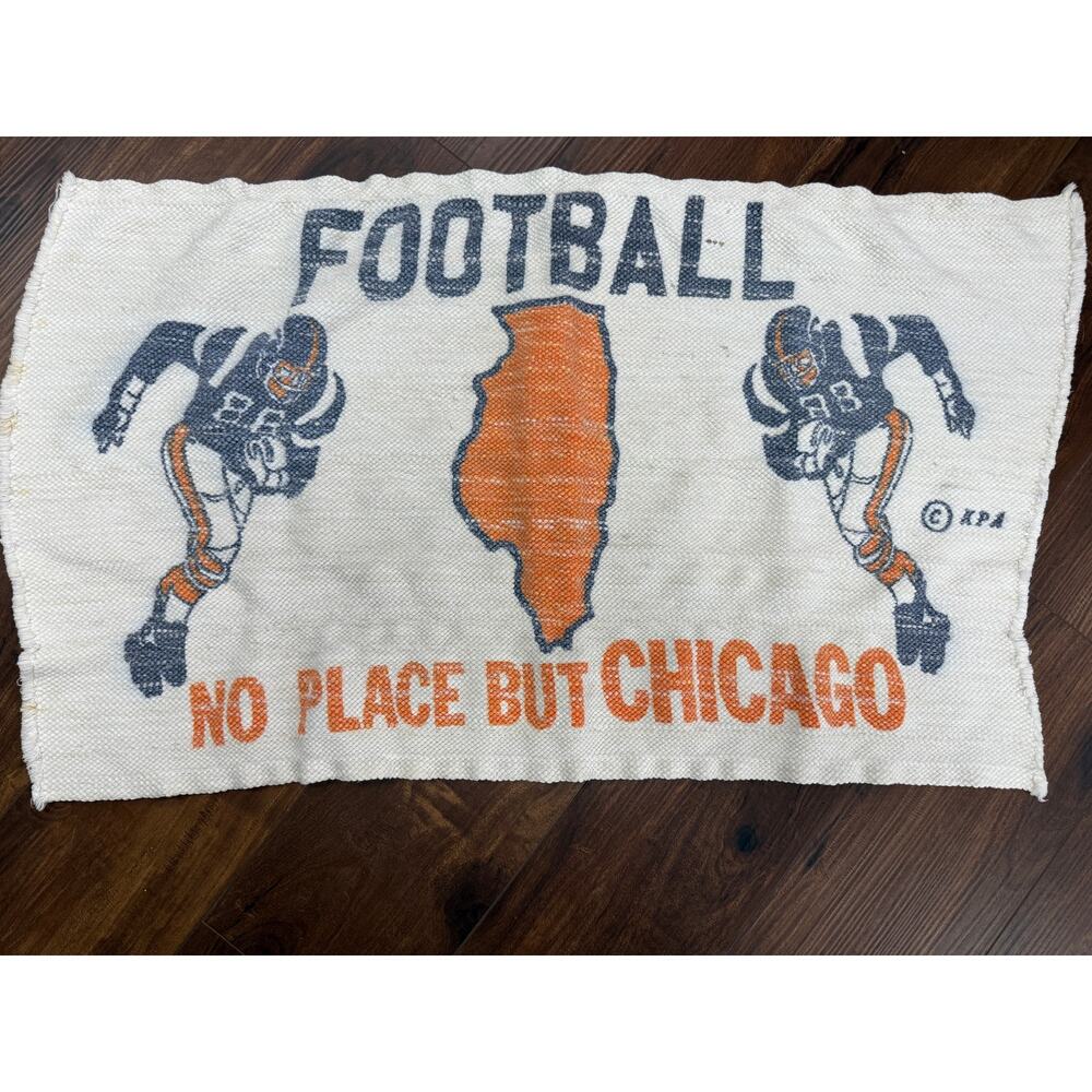 Vintage Chicago Bears Soldier Field Cotton Rug No Place But Chicago NFL 22x34